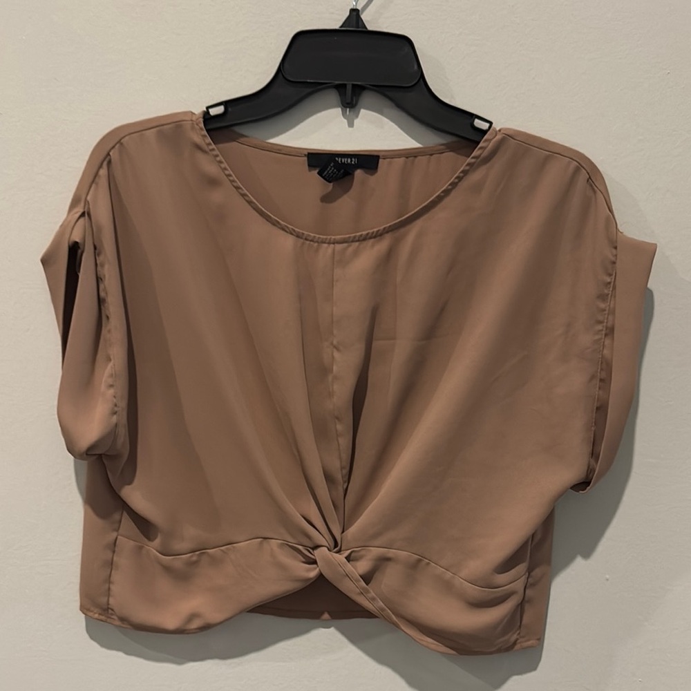 NWOT Tan Crop Top